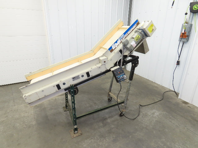 EMI Plastics 23"W x 6'L Incline Cleated Belt Parts Conveyor 17"Bed 115V 1-23FPM
