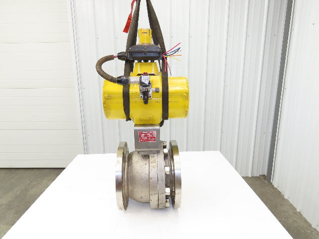 Rencor Controls 8" SS Ball Valve Air Operated Hytork 1370 Actuator Positioner
