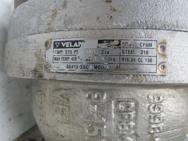 Rencor Controls 8" SS Ball Valve Air Operated Hytork 1370 Actuator Positioner