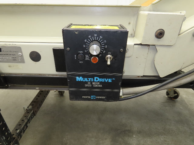 EMI Plastics 23"W x 6'L Incline Cleated Belt Parts Conveyor 17"Bed 115V 1-21FPM