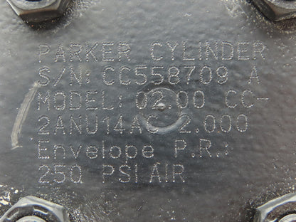 Parker 02.00 CC2ANU14AC 2.000 Pneumatic Cylinder 2" Bore 2" Stroke 250 PSI