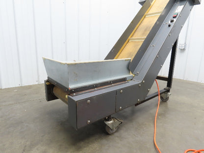LaRos 19.5"W x 62"L Cleated Belt Incline Parts Conveyor 12"Bed 4-48FPM 115V