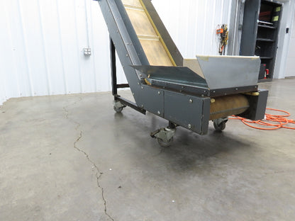 LaRos 19.5"W x 62"L Cleated Belt Incline Parts Conveyor 12"Bed 4-48FPM 115V