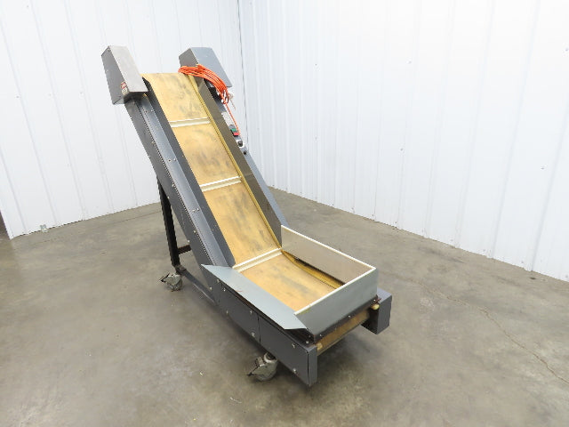 LaRos 19.5"W x 62"L Cleated Belt Incline Parts Conveyor 12"Bed 4-48FPM 115V