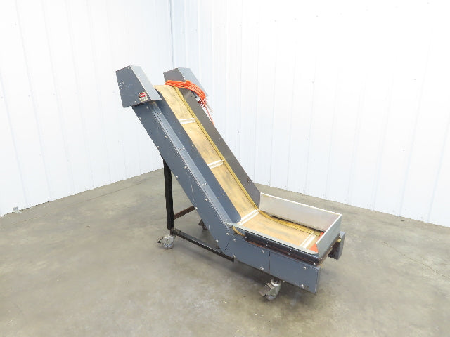 LaRos 19.5"W x 62"L Cleated Belt Incline Parts Conveyor 12"Bed 4-48FPM 115V