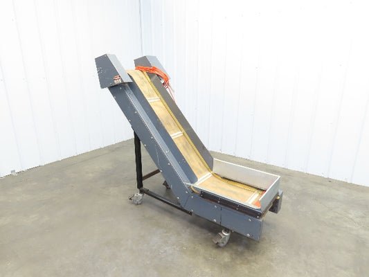 LaRos 19.5"W x 62"L Cleated Belt Incline Parts Conveyor 12"Bed 4-48FPM 115V
