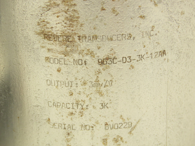 Revere Transducers 963C-D3-3K-12AA Transducer Capacity 3K Output 3m/V