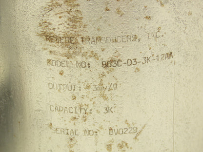 Revere Transducers 963C-D3-3K-12AA Transducer Capacity 3K Output 3m/V