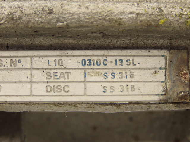 Velan L10-0310C-13SL 3" Stainless Knife Gate Valve 316SS Rising Stem Lug Style