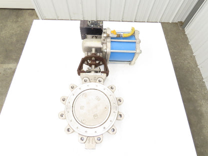 Jamesbury 8" Butterfly Valve Pneumatic Air Actuator PMV Positioner