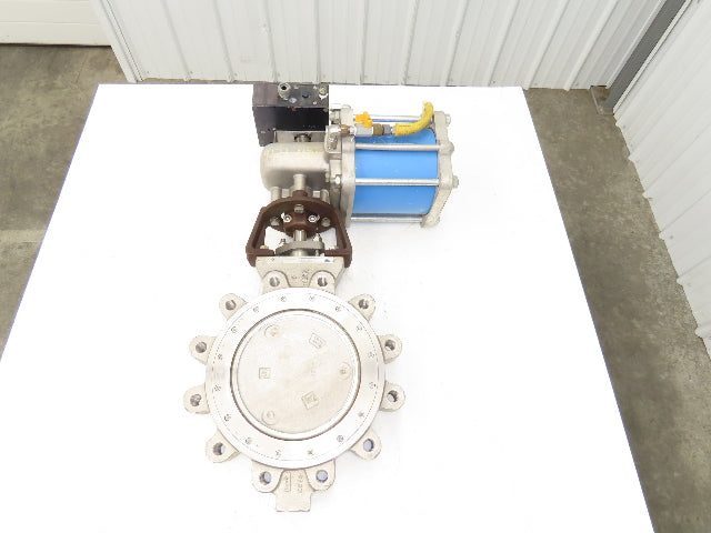 Jamesbury 8" Butterfly Valve Pneumatic Air Actuator PMV Positioner