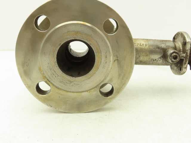 Habonim 1-1/2" Class 150 Flanged 2pc Stainless Ball Valve 275psi 316SS/CF8M