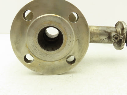 Habonim 1-1/2" Class 150 Flanged 2pc Stainless Ball Valve 275psi 316SS/CF8M