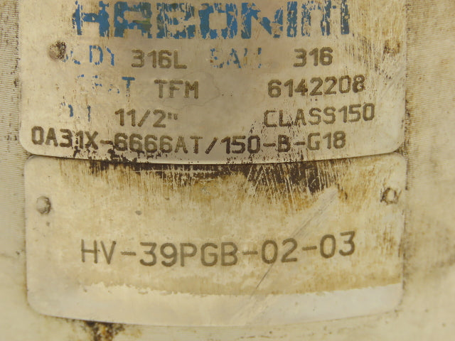 Habonim 1-1/2" Class 150 Flanged 2pc Stainless Ball Valve 275psi 316SS/CF8M