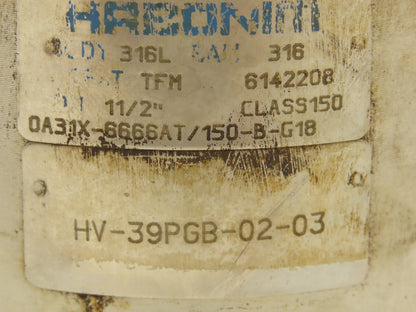 Habonim 1-1/2" Class 150 Flanged 2pc Stainless Ball Valve 275psi 316SS/CF8M