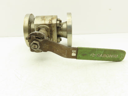 Habonim 1-1/2" Class 150 Flanged 2pc Stainless Ball Valve 275psi 316SS/CF8M