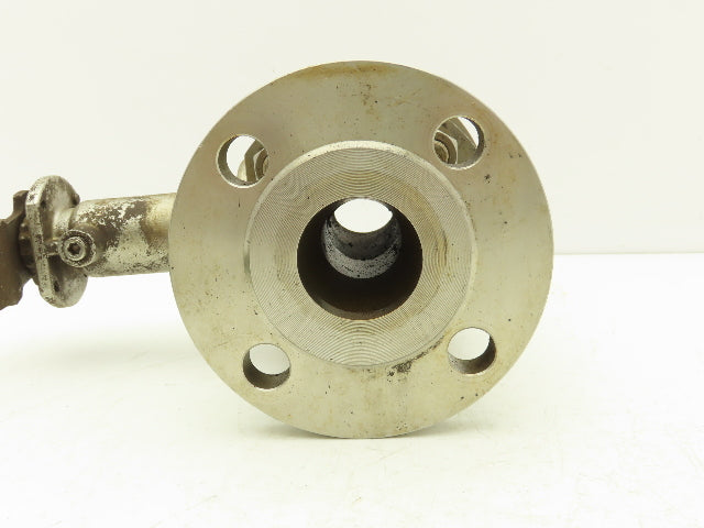 Habonim 1-1/2" Class 150 Flanged 2pc Stainless Ball Valve 275psi 316SS/CF8M