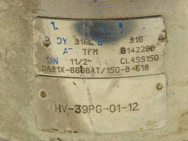 Habonim 1-1/2" Class 150 Flanged 2pc Stainless Ball Valve 275psi 316SS/CF8M