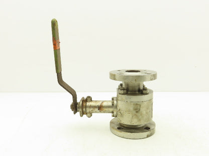 Habonim 1-1/2" Class 150 Flanged 2pc Stainless Ball Valve 275psi 316SS/CF8M