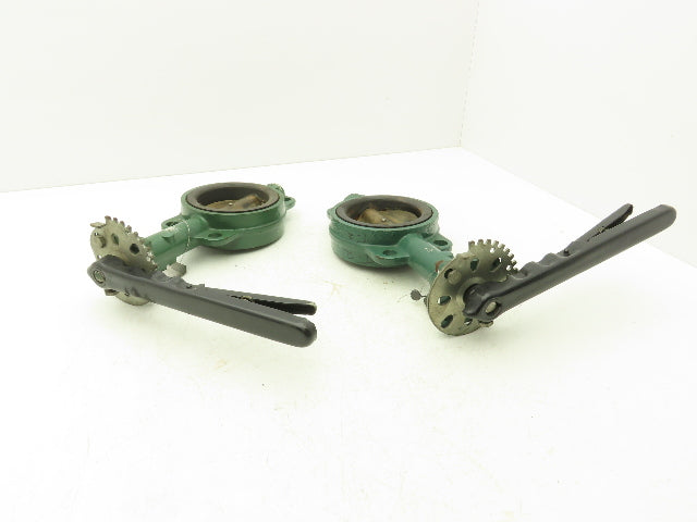 Crane 42 Series Butterfly Hand Operated Valve 4" Wafer Style 200psi Lot of 2
