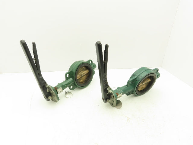 Crane 42 Series Butterfly Hand Operated Valve 4" Wafer Style 200psi Lot of 2