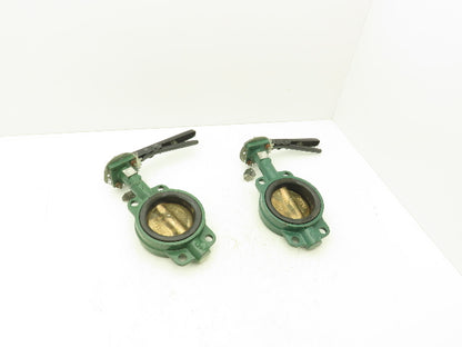Crane 42 Series Butterfly Hand Operated Valve 4" Wafer Style 200psi Lot of 2