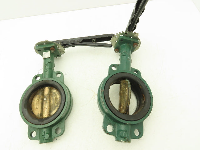 Crane 42 Series Butterfly Hand Operated Valve 4" Wafer Style 200psi Lot of 2