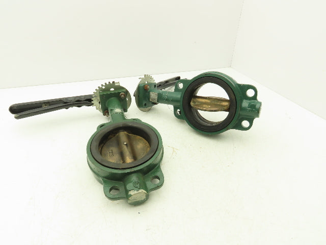 Crane 42 Series Butterfly Hand Operated Valve 4" Wafer Style 200psi Lot of 2