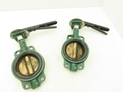 Crane 42 Series Butterfly Hand Operated Valve 4" Wafer Style 200psi Lot of 2