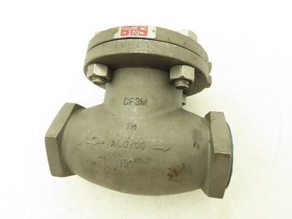 Aloyco 370 Horizontal Swing Check Valve 1-1/2" NPT Threaded Class 150 CF3M
