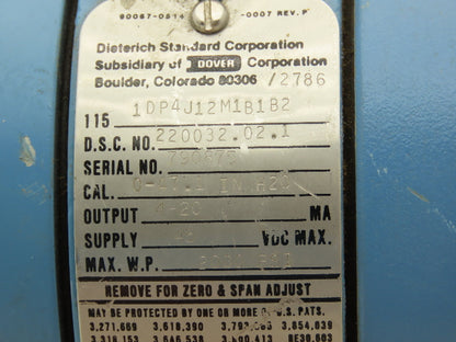 Rosemount 1151DP4J12M1B1B2 Electronic Pressure Transmitter 45VDC 2000PSI Haz Loc