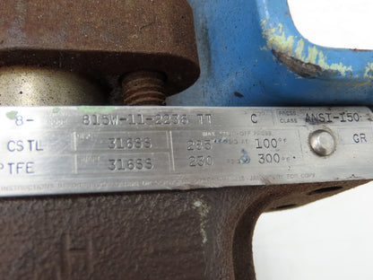 Jamesbury CSTL 8" Wafer Sphere Butterfly Valve w/Pneumatic Actuator QP3C/M