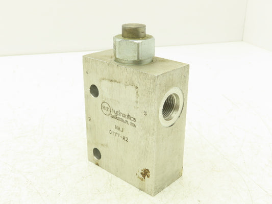 Sun Hydraulics NAJ01Y7-A2 Valve Body W CVEVXCN Pilot Check Valve Cartridge