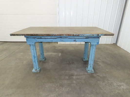 Vintage Precision Steel Welding Layout Table 71.5x36" Cast Iron 1-3/8" Thick Top