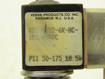 Versa KSG-4332-6K-HC-3BC-48VDC Pneumatic Solenoid Valve 4/2-way 48VDC Lot of 2