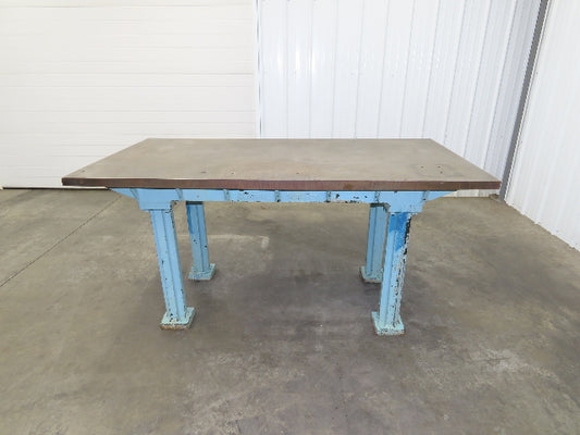Vintage Precision Steel Welding Layout Table 72x36" Cast Iron 1-1/2" Thick Top