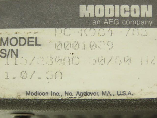 Modicon PC-K984-785 Programmable Controller Module 685E 115/230VAC 1/.5A