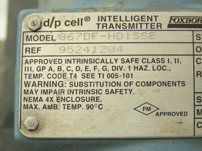 Foxboro 867DF-HD1SSE Electronic Pressure Transmitter 12.5-42VDC 3" Flange