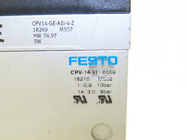 Festo CPV-14-VI 4 Station Solenoid Valve Manifold Assembly 24V CPV14-VI-P4-1/8-B