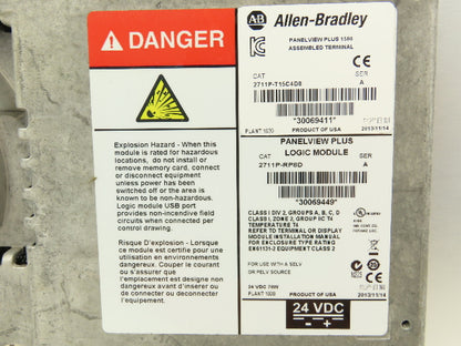Allen Bradley 2711P-T15C4D8 PanelView Plus 1500 Touch Panel HMI 15" Ser A PLC