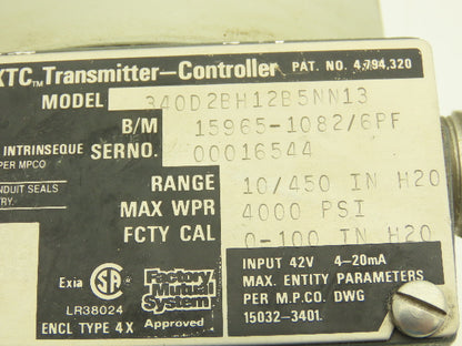 Moore 340D2BH12B5NN13 XTC Electronic Pressure Transmitter Controller 42VDC