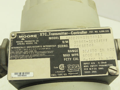 Moore 340D2BH12B5NN13 XTC Electronic Pressure Transmitter Controller 42VDC