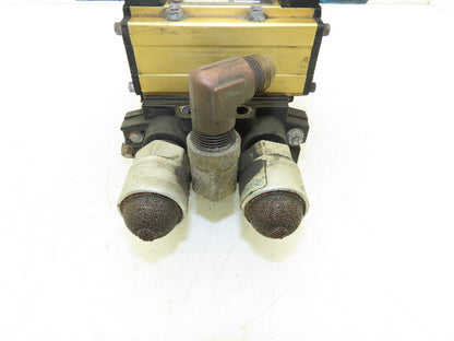 Ross W6077B3431 5/2 Pneumatic Solenoid Valve 3-Station Manifold 3/8"npt