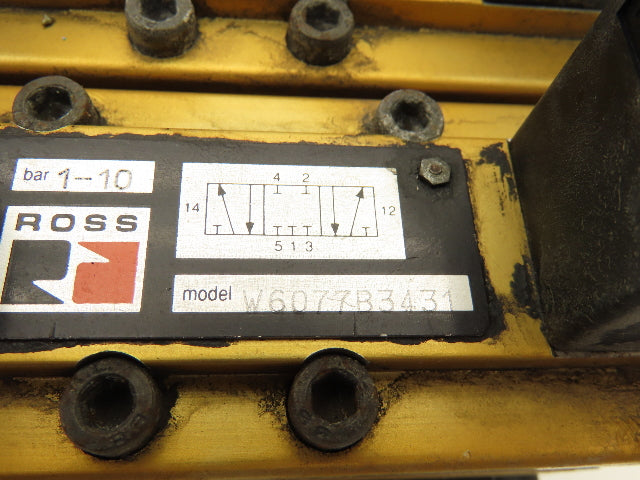 Ross W6077B3431 5/2 Pneumatic Solenoid Valve 3-Station Manifold 3/8"npt