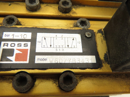 Ross W6077B3431 5/2 Pneumatic Solenoid Valve 3-Station Manifold 3/8"npt