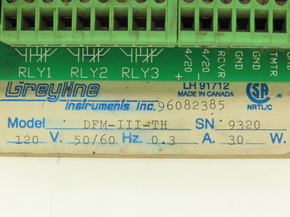 Greyline DEM-III-TH Level/Flow Monitor 120VAC 50/60 HZ .3A