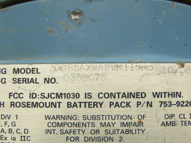 Rosemount 300S5AXWA2WK1I5M5 Model 300S Pressure Transmitter With Digital Display