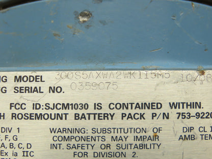 Rosemount 300S5AXWA2WK1I5M5 Model 300S Pressure Transmitter With Digital Display
