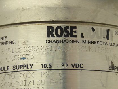 Rosemount 300S5AXWA2WK1I5M5 Model 300S Pressure Transmitter With Digital Display