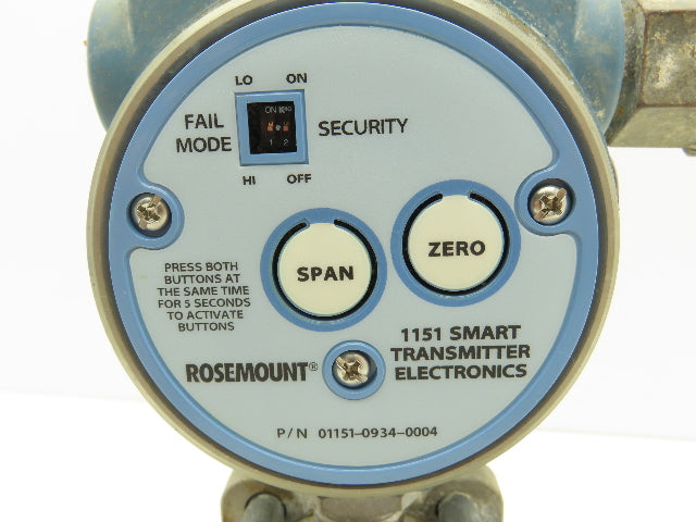 Rosemount 1151LT5SA0F22DL4C9 Pressure Transmitter 45VDC 275PSI 3" Flange Mounted